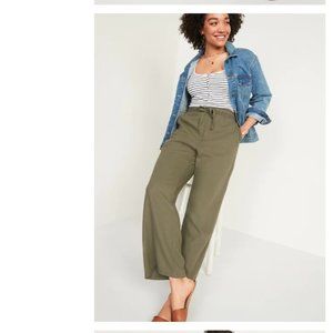 NWT High-Waisted Wide-Leg Linen-Blend Pants -